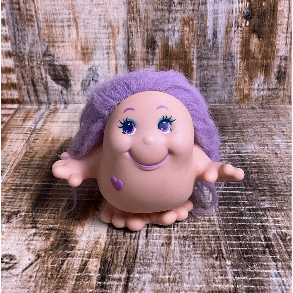Vintage Playskool Baby Fondly Snugglebumms Pink Purple Hair Squeaker 1984 - READ